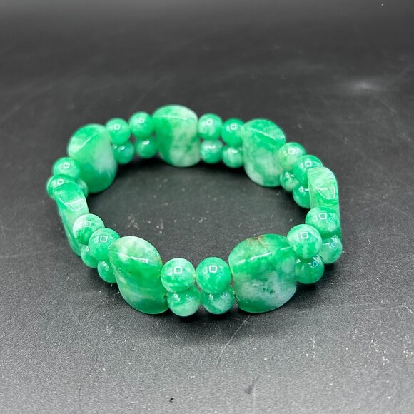 Faux Jade Beaded Bracelet Jewelry Accessory Casual Vacation Travel - Picture 5 of 5
